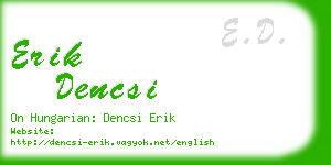 erik dencsi business card